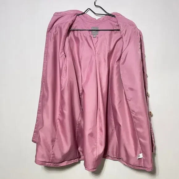 J. Jill Lightweight Jacket Womens Small Dusty Pink Linen Blend Lined Spring Coat - Picture 4 of 11